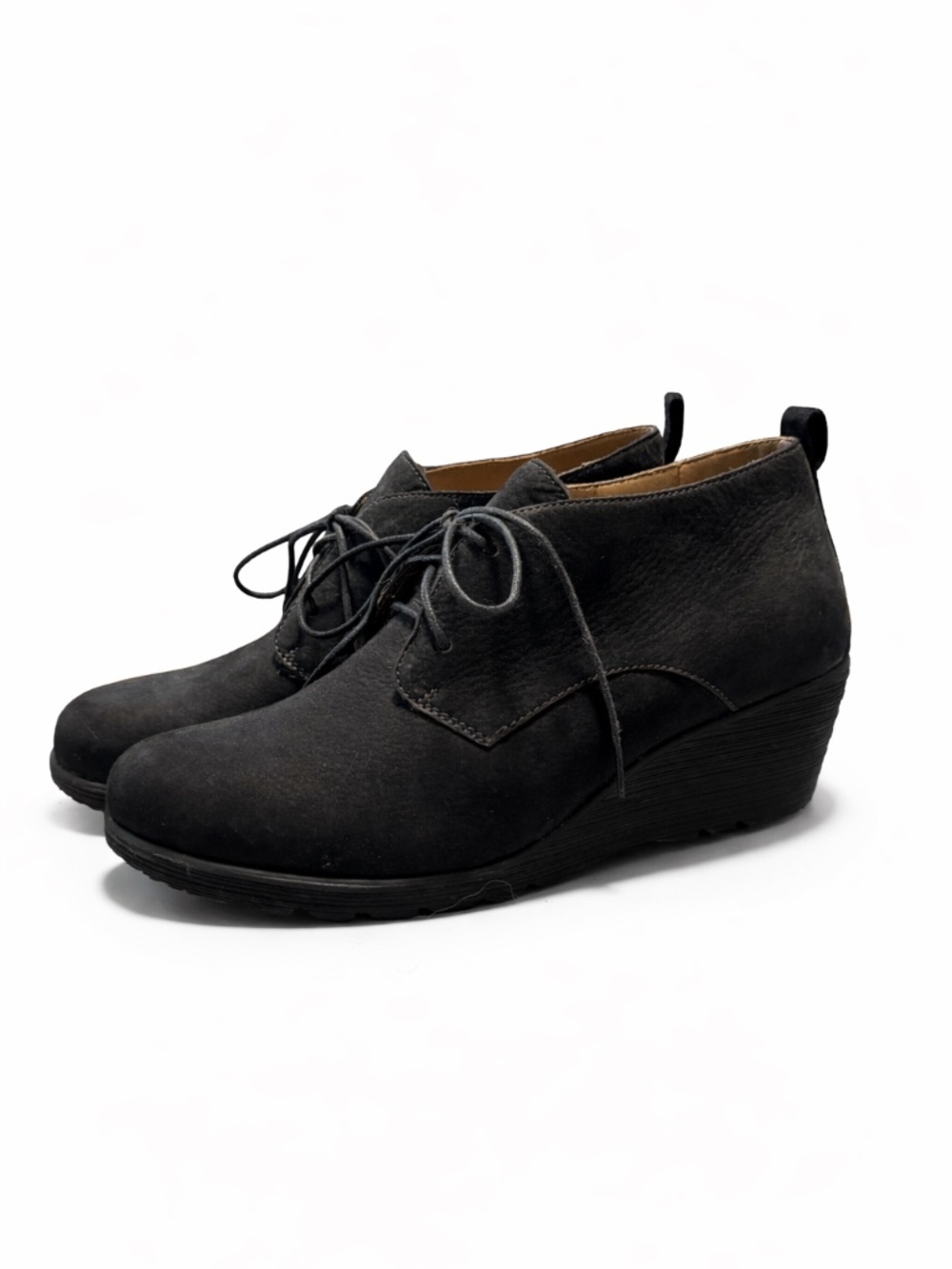 Dansko Cadee Black Suede Lace-Up Wedge Ankle Boots Women’s EU 41 (US 10.5–11)